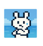 海のピクセルウサギ@SFW（個別スタンプ：11）