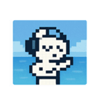 海のピクセルウサギ@SFW（個別スタンプ：14）