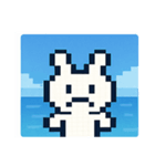 海のピクセルウサギ@SFW（個別スタンプ：18）