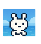 海のピクセルウサギ@SFW（個別スタンプ：20）