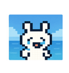 海のピクセルウサギ@SFW（個別スタンプ：21）