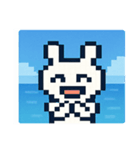 海のピクセルウサギ@SFW（個別スタンプ：22）