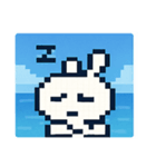 海のピクセルウサギ@SFW（個別スタンプ：23）
