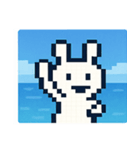 海のピクセルウサギ@SFW（個別スタンプ：25）