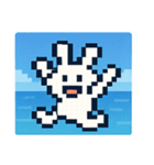 海のピクセルウサギ@SFW（個別スタンプ：27）