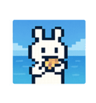 海のピクセルウサギ@SFW（個別スタンプ：30）