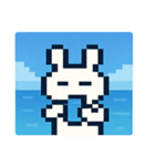 海のピクセルウサギ@SFW（個別スタンプ：31）