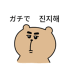 真剣熊 (日本語/韓国語)（個別スタンプ：12）