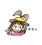 おかっぱバニーちゃん ピース（個別スタンプ：10）
