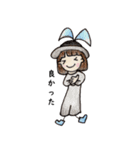 おかっぱバニーちゃん ピース（個別スタンプ：21）