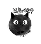 まんまる黒猫のスタンプ（個別スタンプ：8）