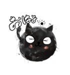 まんまる黒猫のスタンプ（個別スタンプ：16）