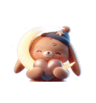 月のうさぎの日常はぼーっとすること（個別スタンプ：3）