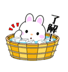 飛び出す！猛暑のぽっちゃりウサウサ（個別スタンプ：16）
