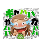 【3D】ロングヘアガールデカ文字（個別スタンプ：1）