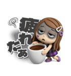 【3D】ロングヘアガールデカ文字（個別スタンプ：32）