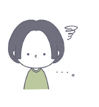#顔に出ない女子 前髪なしボブ2ver.（個別スタンプ：14）