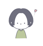 #顔に出ない女子 前髪なしボブ2ver.（個別スタンプ：16）
