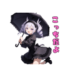 漆黒の傘とミステリアス美女（個別スタンプ：6）
