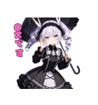 漆黒の傘とミステリアス美女（個別スタンプ：10）