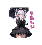 漆黒の傘とミステリアス美女（個別スタンプ：14）
