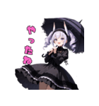 漆黒の傘とミステリアス美女（個別スタンプ：35）
