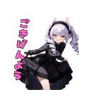 漆黒の傘とミステリアス美女（個別スタンプ：40）