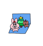 ピンクーとブクのクリスマス/韓国語-日本語（個別スタンプ：6）