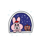 ピンクーとブクのクリスマス/韓国語-日本語（個別スタンプ：9）