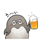 【夏】虚無かわいいアデリーペンギン（個別スタンプ：3）