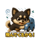 『自然災害時に！』3D黒ポメ（個別スタンプ：3）