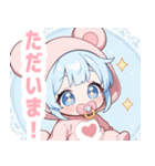 水色クマ×赤ちゃんスタンプ（個別スタンプ：30）