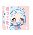 水色クマ×赤ちゃんスタンプ（個別スタンプ：39）