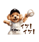 がんばれ！高校球犬トイプードル（個別スタンプ：19）