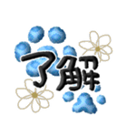 よく使う言葉セレクト✨和柄の青い肉球✨（個別スタンプ：6）
