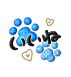 よく使う言葉セレクト✨和柄の青い肉球✨（個別スタンプ：16）