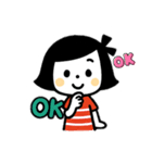 ボブむすめ☆シンプルごあいさつスタンプ（個別スタンプ：5）