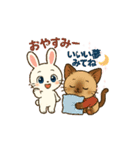 推し活うさぎ＆ネコ敬語＆ゆる会話スタンプ（個別スタンプ：16）