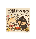 黒柴まろと猫てちのBIGスタンプ（個別スタンプ：2）