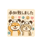 柴犬こてつと猫てちのBIGスタンプ（個別スタンプ：17）