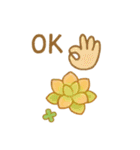 多肉植物と毎日使える言葉 クレヨン（個別スタンプ：32）