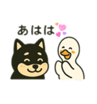 うるせえーアヒルVSやさしい黒柴のカップル（個別スタンプ：5）