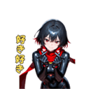 黒革ライダー美女スタンプ（個別スタンプ：15）