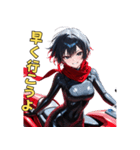 黒革ライダー美女スタンプ（個別スタンプ：35）