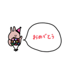 うさぎだけ。いろいろ吹き出し。（個別スタンプ：33）