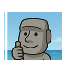 海のモアイ像3@SFW（個別スタンプ：4）