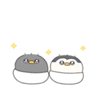 【訂正】へんてこなべびペンギンの双子（個別スタンプ：32）