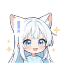 ホワイトキャットガールスタンプ（個別スタンプ：30）