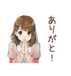ポップス大好き★ふつうの女の子（個別スタンプ：3）