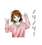 ポップス大好き★ふつうの女の子（個別スタンプ：4）